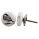 Sparrow Black Bird Flat Ceramic Cabinet Knob